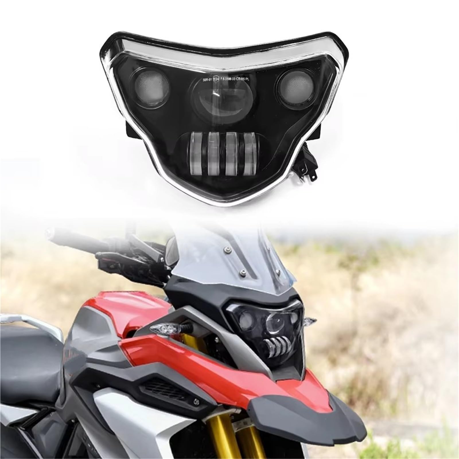 Faro Anteriore per Moto per BMW G310GS G310R 2016-2024 Fari LED per Moto con Kit di Montaggio Devil Eyes