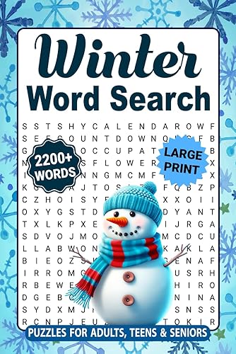 Winter Word Search for Adults Large Print: Relaxing Winter Themed Word Search Puzzle Book for Adults, Winter Word Search Puzzle Book for Adults, Teens and Seniors With Solutions