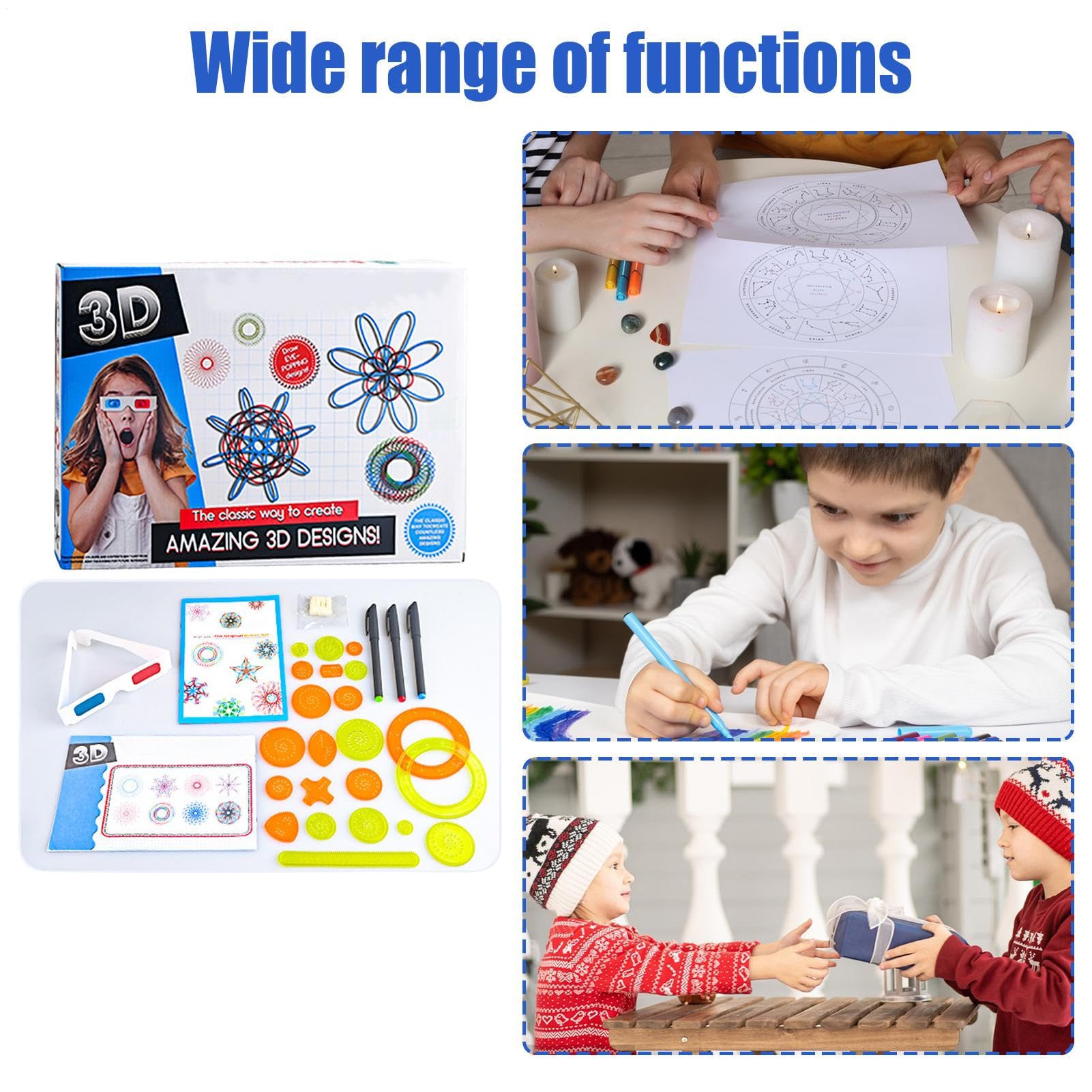 Spiral Graph – Juego De Espirales 3D Y Plantillas Multifuncionales Para Pintura Creativa, Manualidades De Papel, Viajes Y Actividades Escolares, Incluye 31.5x22.5 Cm