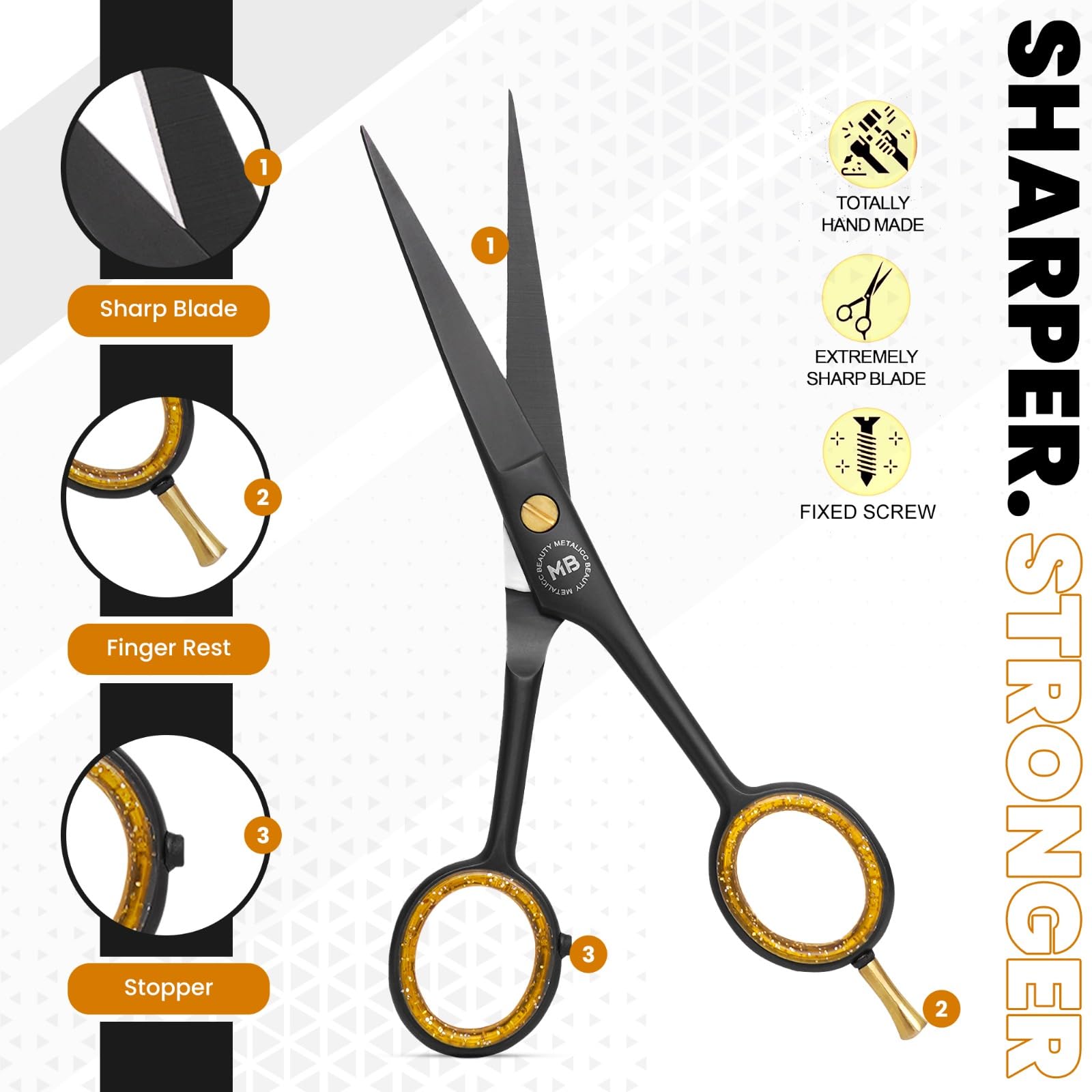 Tijeras profesionales de peluquería para cortar el cabello, de acero inoxidable de alto carbono, cuchillas de borde de afeitar, ajuste fino para salones, barberos, hombres, mujeres, niños y mascotas 2