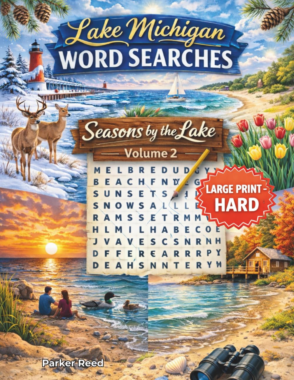 Lake Michigan Word Searches - Large Print: Seasons by the Lake - Hard - Volume 2