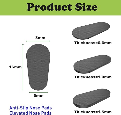 Miniatura 12 de Almohadillas de nariz para gafas, 0.069 pulgadas de grosor, miles de fibras microestructuradas inspiradas en ranas, almohadillas adhesivas suaves 5