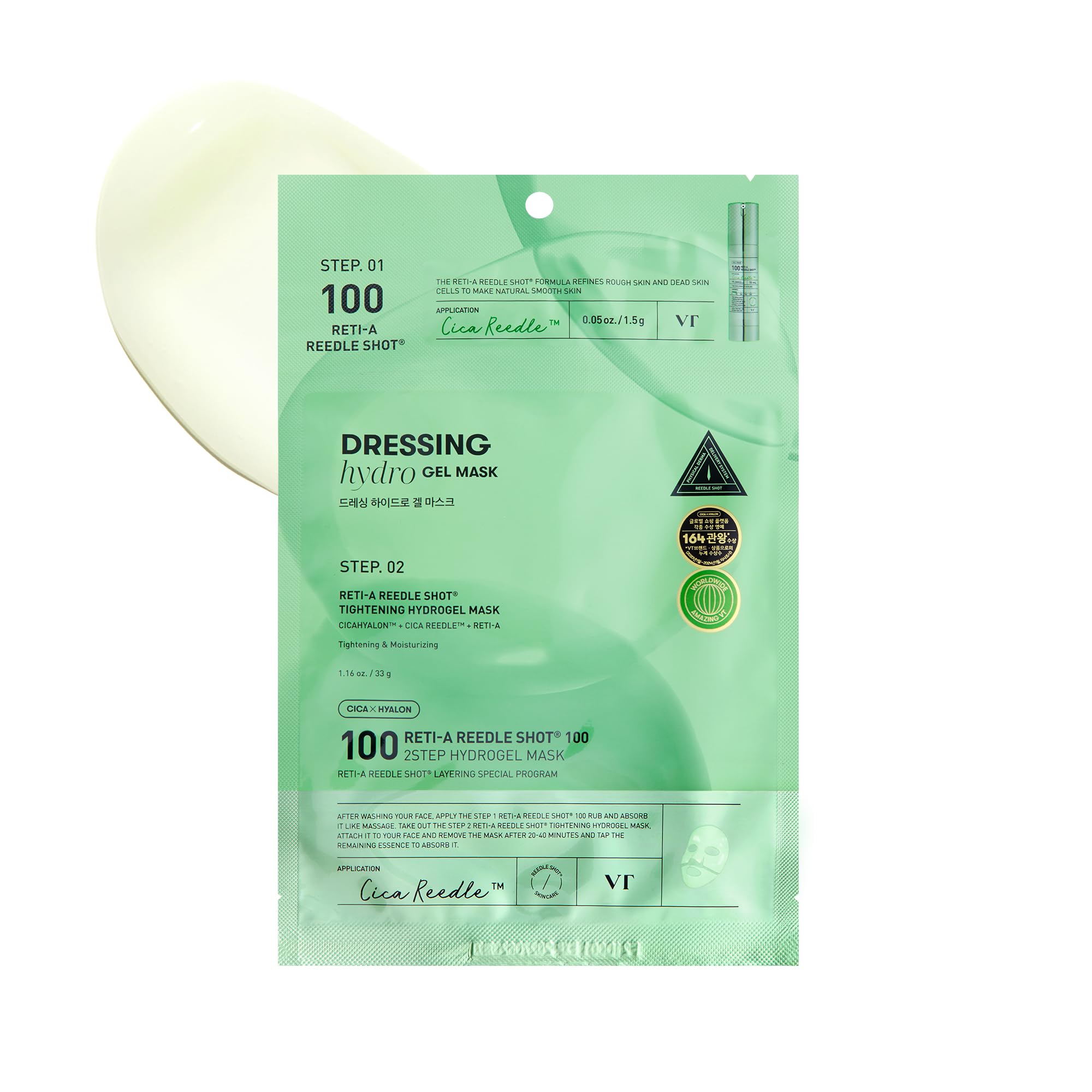 VT COSMETICS Reti A Reedle Shot 100 Korejská obličejová maska, 34,5 G