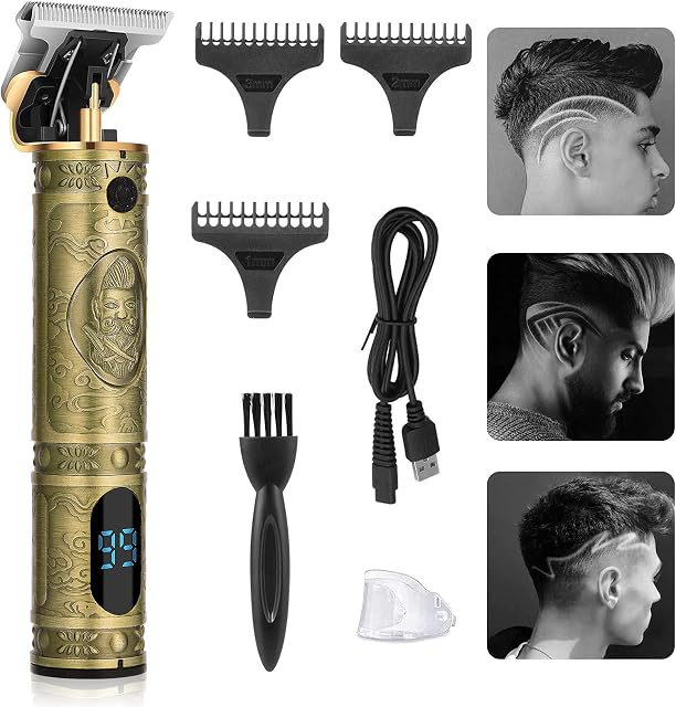 Hair Clippers Men Professional Beard Trimmer, Head Shaver Electric Cordless Rechargeable, Grooming Kit for Beard & Hair with 3 Guide Combs, Easy Home Haircutting, Family Haircuts, Gifts for Men