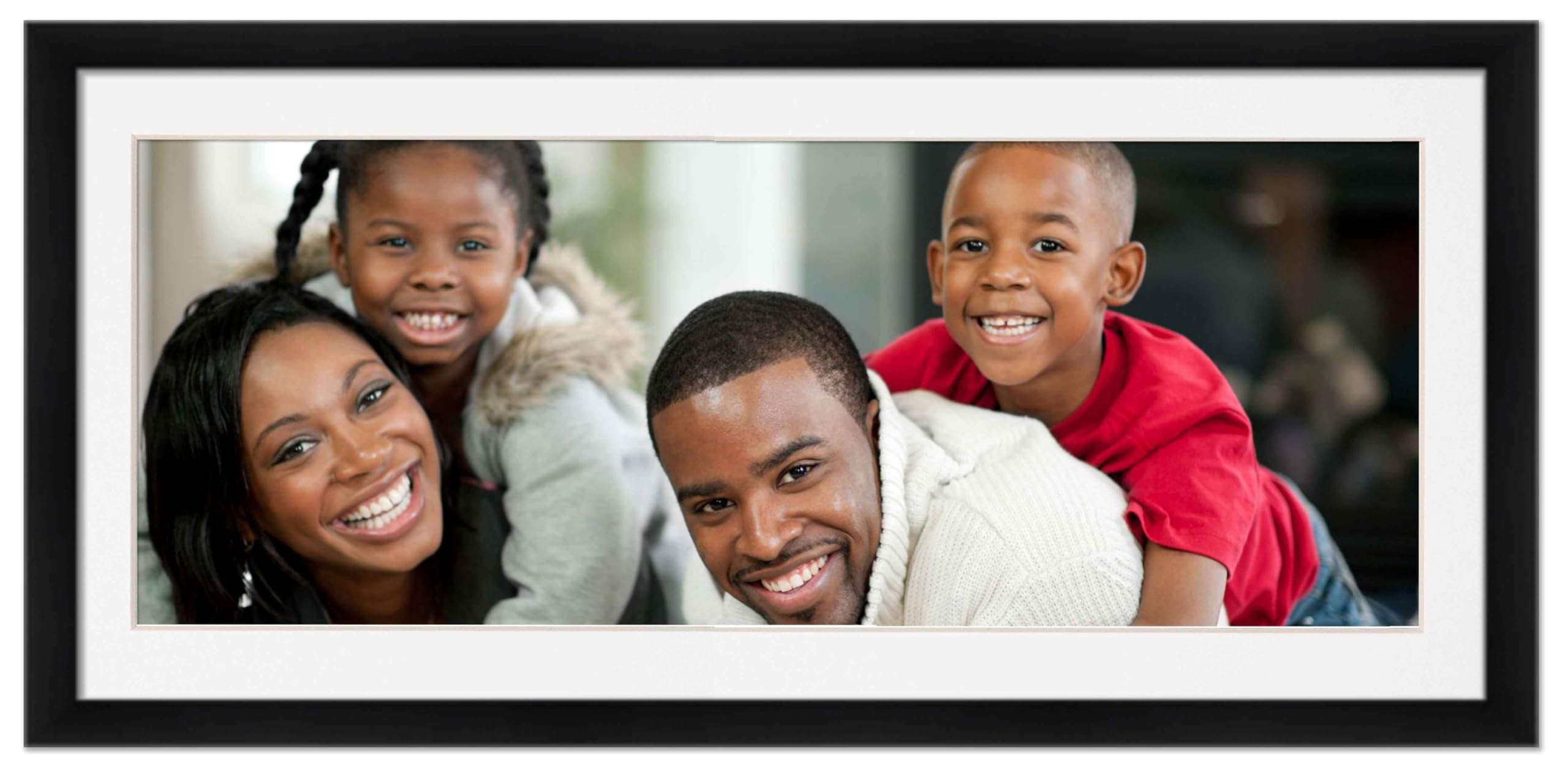 CustomPictureFrames.com 13.5x40 Frame Black with White Picture Mat for 13.5x40 Photo - Black 16x43 Frame to Display Print or Poster Measuring 13.5x40 Inches with White Photo Mat