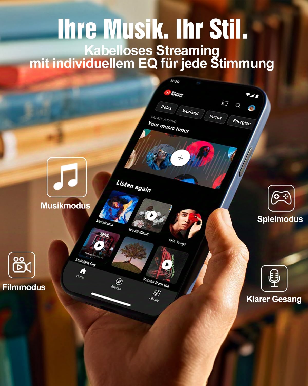 Hölzern 5.1.2CH Soundbar für TV Geräte, 4 Surround-Lautsprecher, 400W Spitzenleistung, Heimkino Virtual Surround Soundsystem Sound Bar mit 5.25'' Subwoofer, ARC/Optisch/BT 5.3/AUX/USB, HiPulse N512