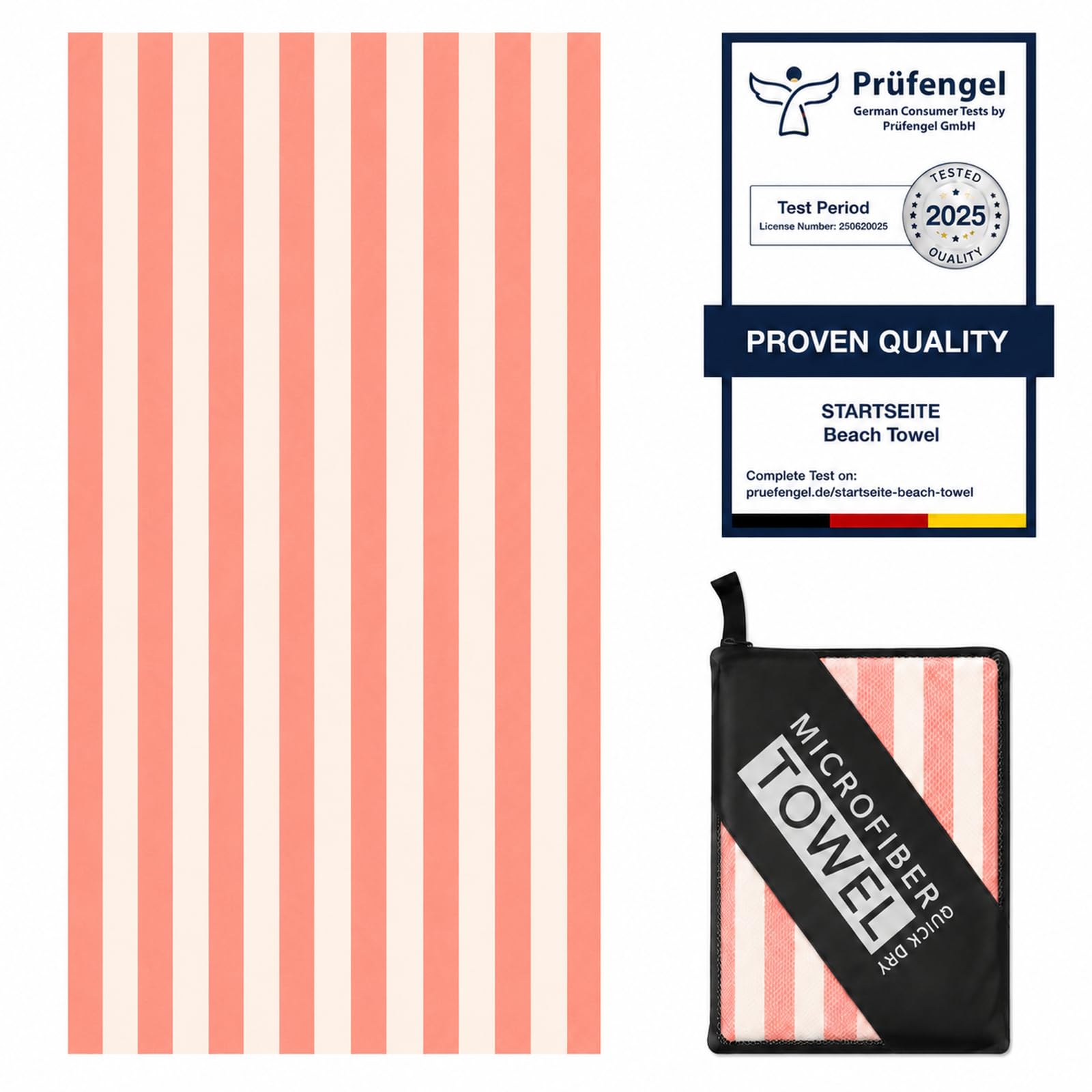 Startseite 180x100cm Microfibre Towel - Large Size Quick Drying Microfibre Beach Towels for adults, Sand-Free, Absorbentextra large Beach Towels for adults - Includes Storage Bag (orange stripes)