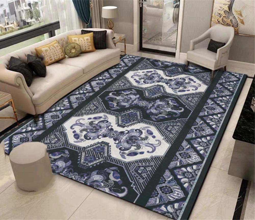 Tapis de maison à poils courts facile à nettoyer pour salon et chambre
