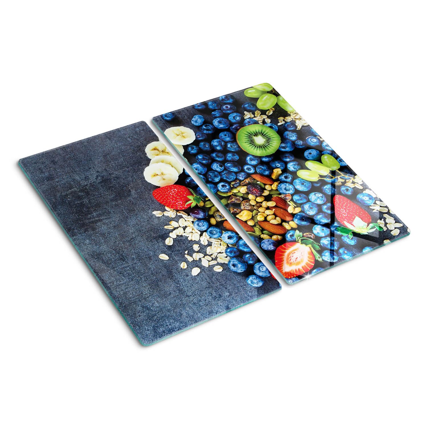Planche en verre résistant à la chaleur 2x30x52 cm avec pieds antidérapants