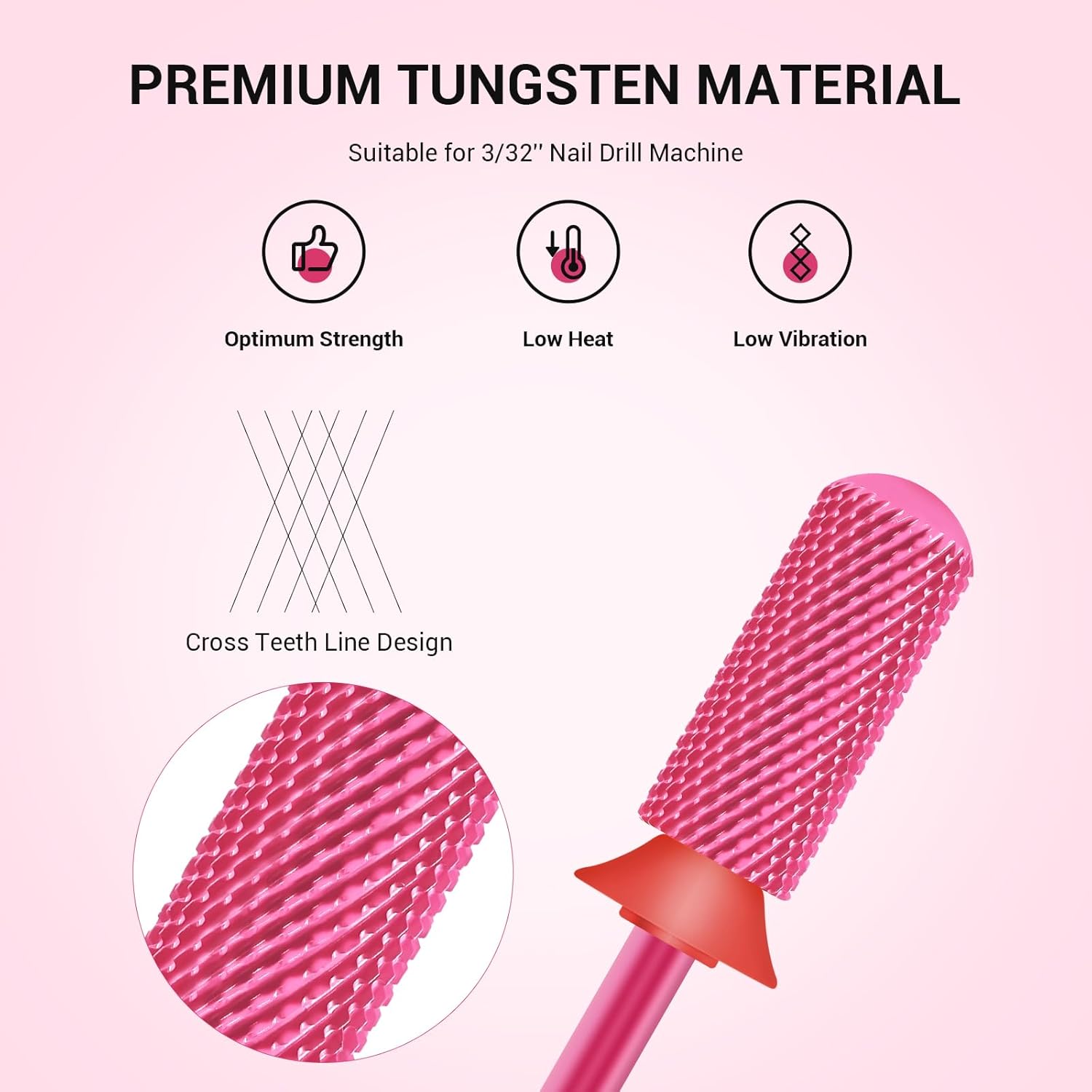 MelodySusie 50 Pcs Nail Drill Bits Small Sanding Bands with 3.1mm Mandrel Bit with Smooth Round Top Small Barrel Carbide Bit