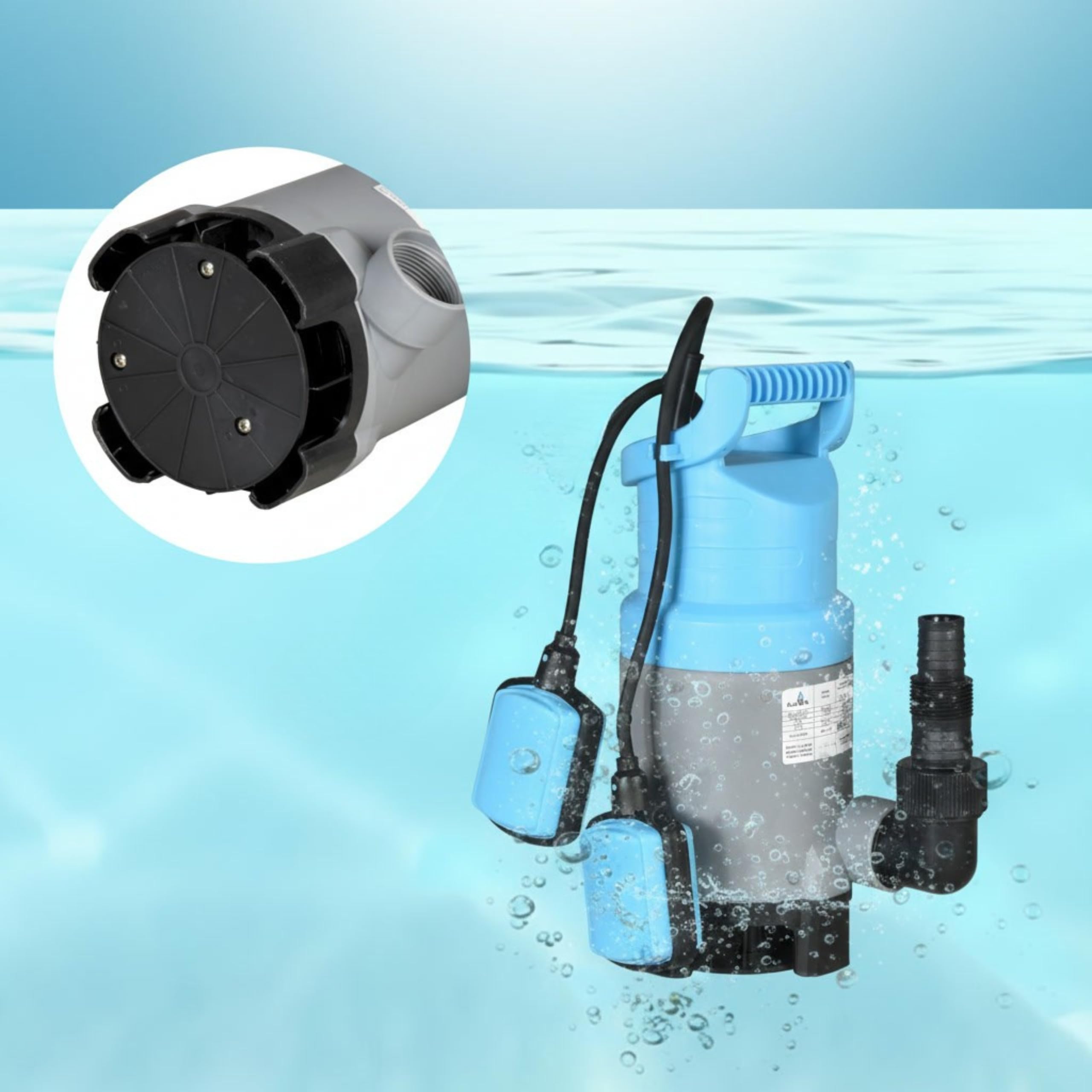 Pompa Sommersa FLX 400 (400 W, 8100 l/h, prevalenza max. 5 m) - Pompa Sommergibile per Acque Chiare e Sporche con Galleggiante - Ideale per Liquami, Fognature, Cantina, Giardino, Casa e Acqua Piovana