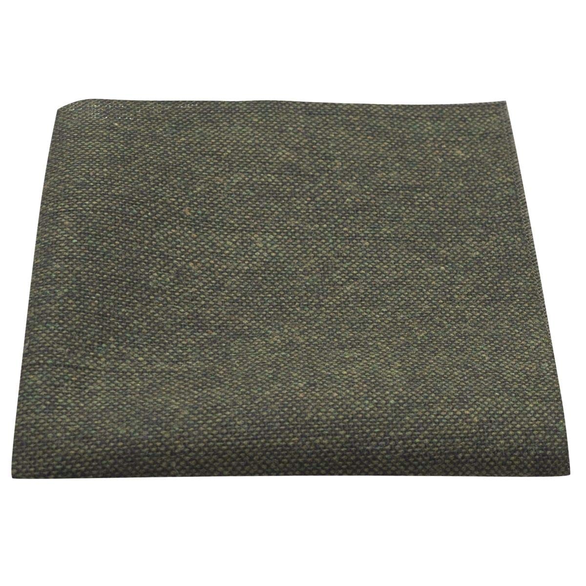King & Priory Highland Weave Forest Green Pocket Square, Handkerchief