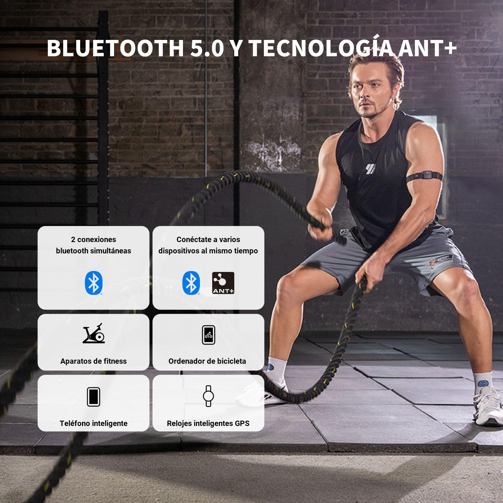 COOSPO HW9 Pulsómetros HRV Zona de Frecuencia Cardíaca Banda Bluetooth5.0 Ant+ IP67 Impermeable Heart Rate Monitor Bracelet