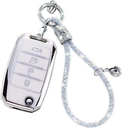 Funda plateada para llavero, Blanco