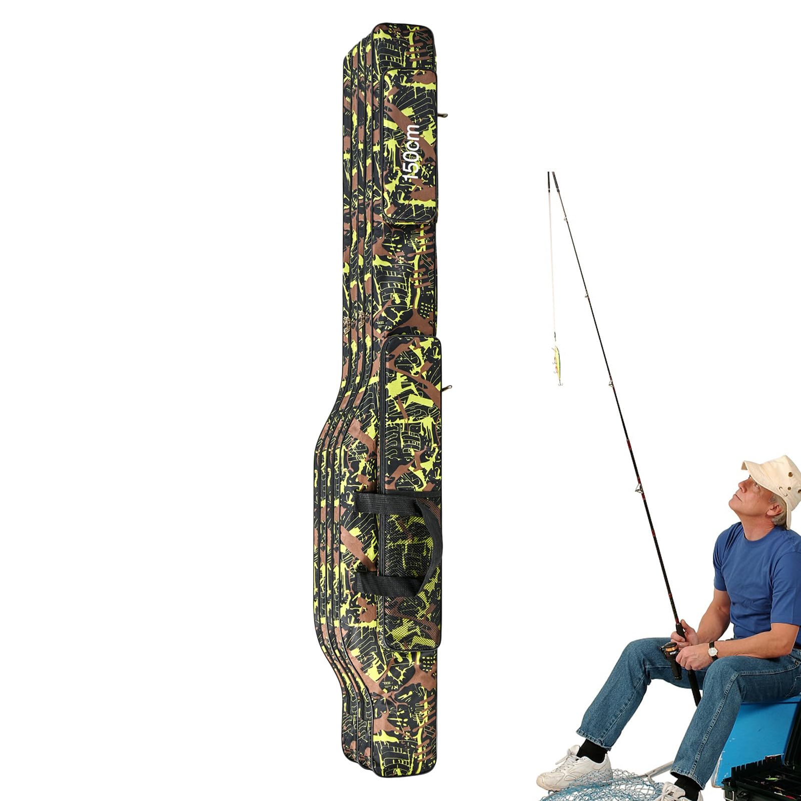 Sac De Rangement Pour Canne à Pêche 80 Cm - Tissu Oxford 600D Imperméable - Pliable Et Multifonction