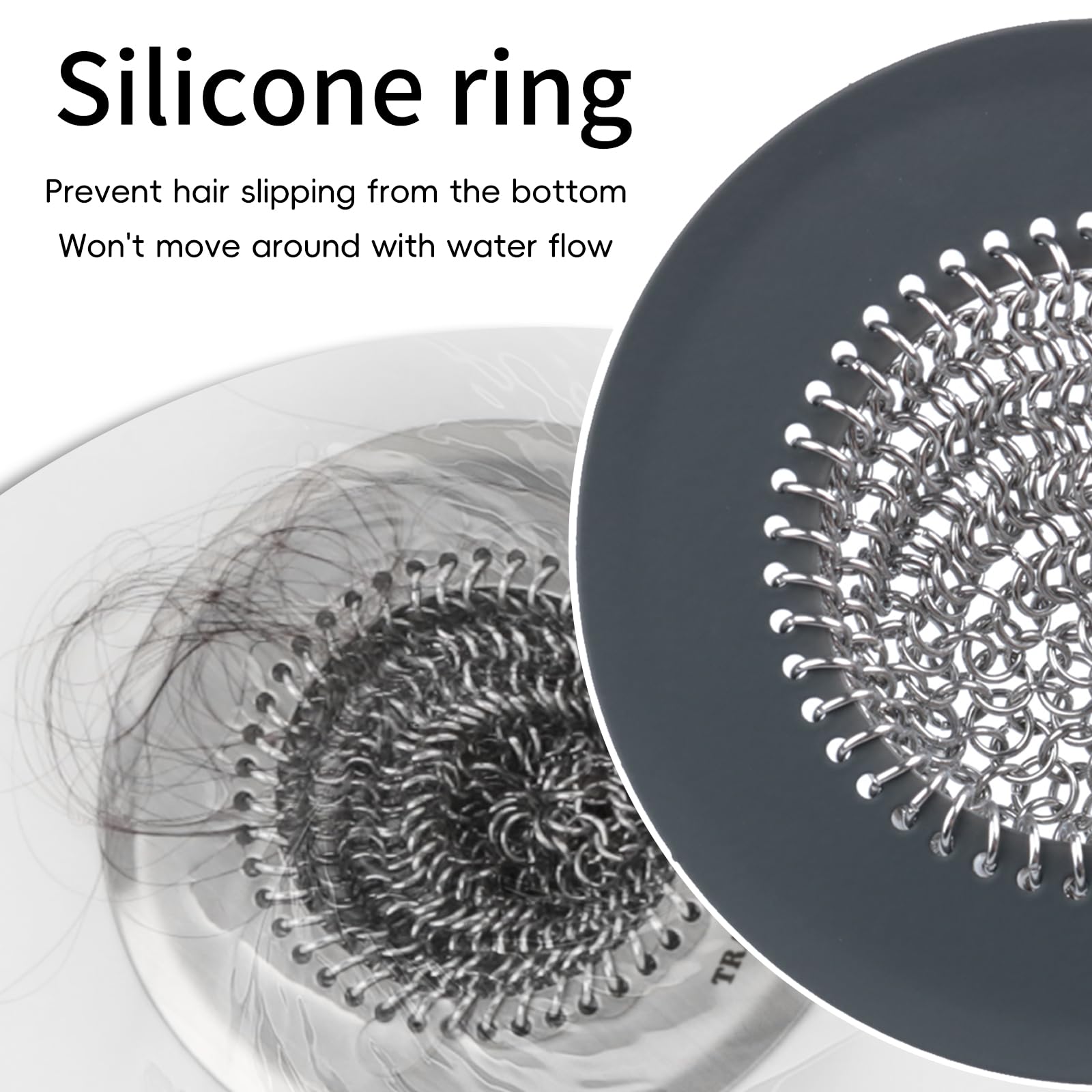 TRAPMATE Shower Drain Hair Catcher 4 4 Easy Clean Bathtub Drain Hair Catcher Anti-Slip Bath Tub Drain Protector — view 4
