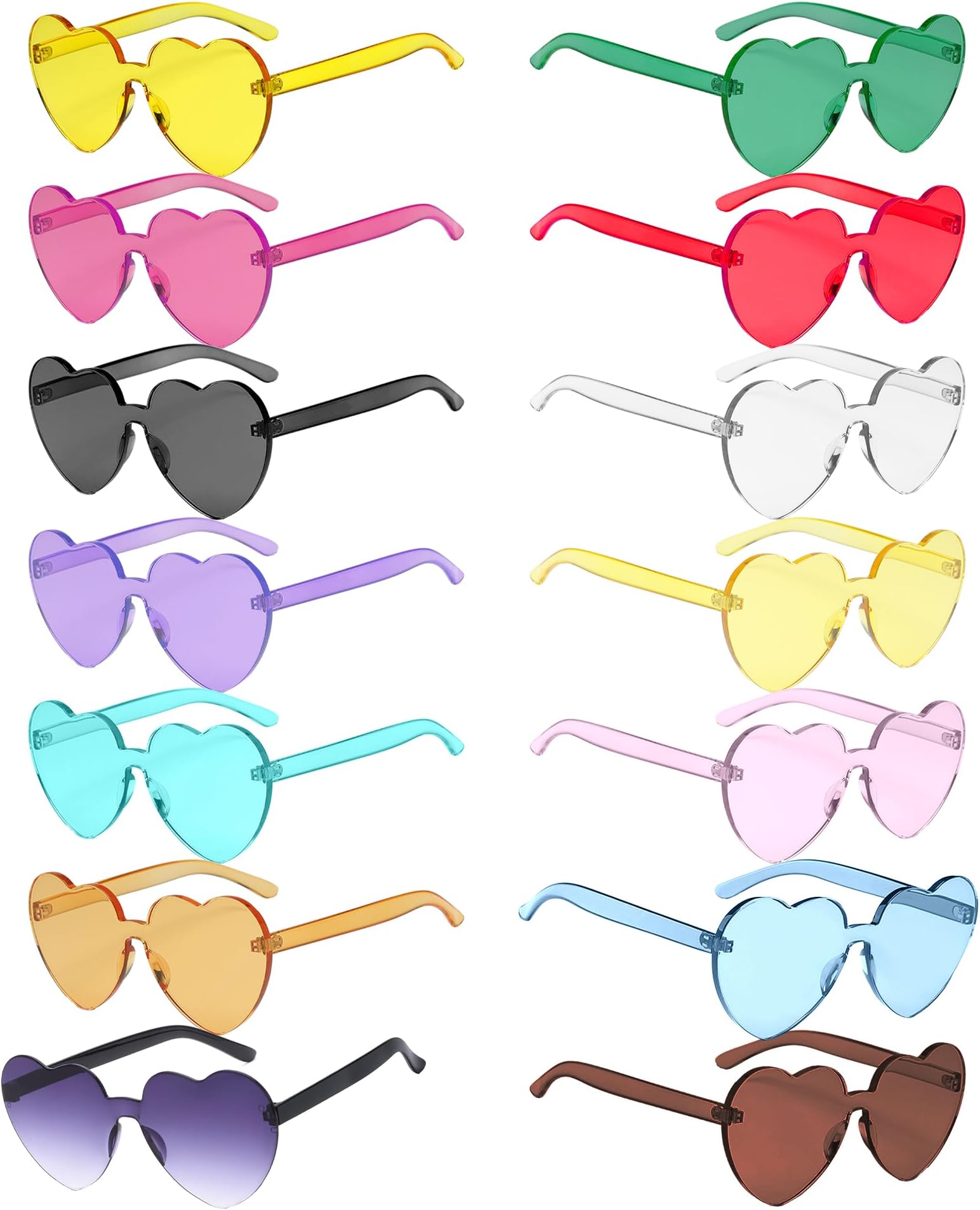Heart Party Glasses - Coloured Funky Festival Sunglasses - Hippy Fancy Dress Costume Adults & Kids