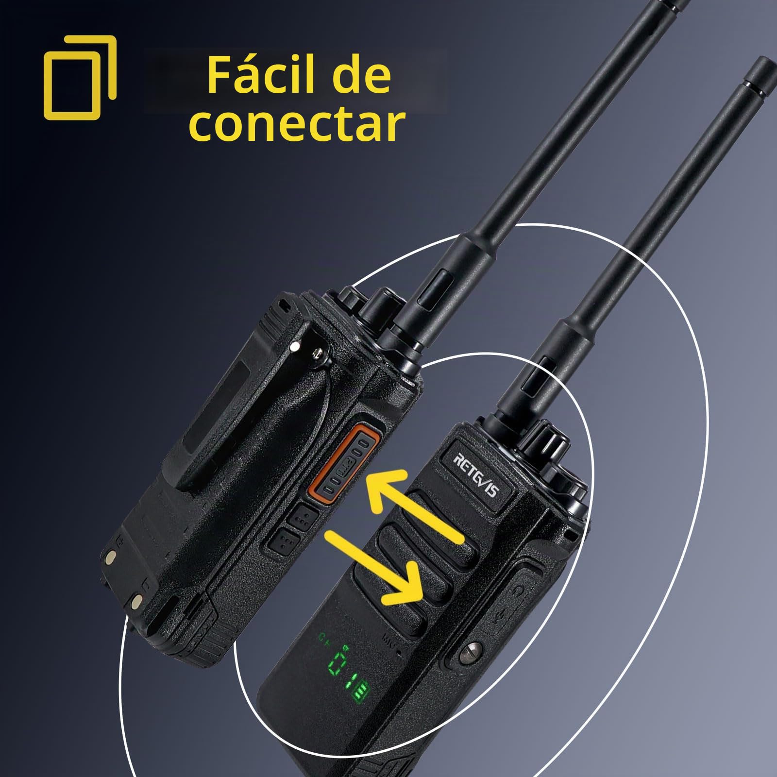 Retevis RT86 Walkie Talkie Resistente, Radio Bidireccional Recargable