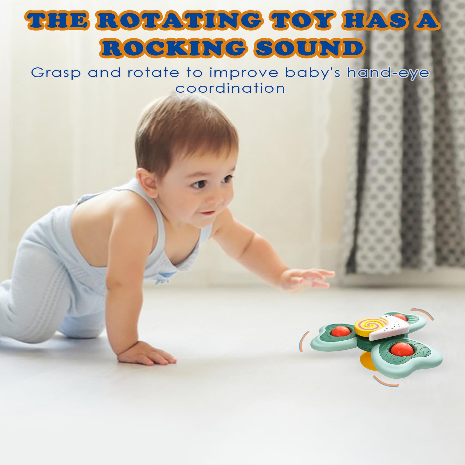 Lot de 4 jouets à ventouse pour enfants, jouets de baignoire, jouets sensoriels pour bébé, jouets rotatifs, ventouse de table à partir de 1 an, jouets de bain à ventouse pour enfants