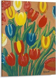 Maud Lewis Paintings Tulip Poster Picture Frame Poster Decorative Painting Canvas Wall Art Living Room Posters Bedroom Painting 08x10inch(20x25cm)