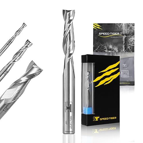 Miniatura 9 de SPEED TIGER ISEU - Brocas de enrutador en espiral de carburo, 14 pulgadas de diámetro, 1 pulgada de longitud de corte, 2 12 pulgadas OVL para
