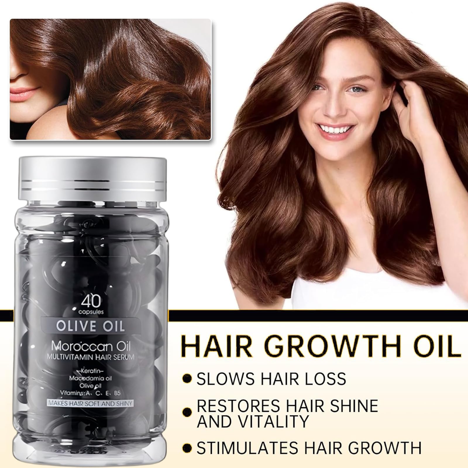 Multivitamin Hair Serum, Hair Serum Capsules, Smoothing & Nourishing Hair Treatment - Image 4