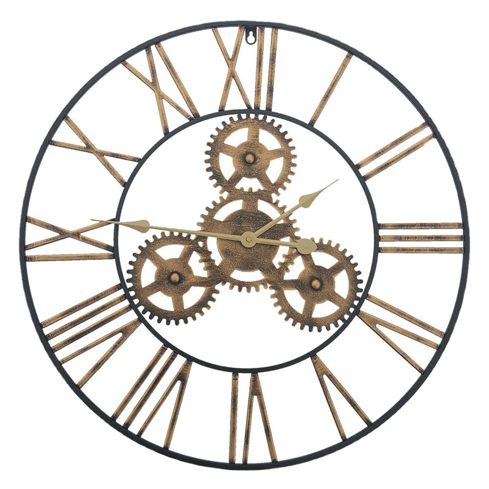 Reloj De Pared Estilo Industrial Retro Americano Hierro Metálico Roma Engranaje Reloj Cuarzo Sala Estar Decoración del Hogar