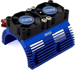 NHX 2800RPM Twin High Speed Tornado Cooling Fans w/Heatsink for 1/8 Motors Blue