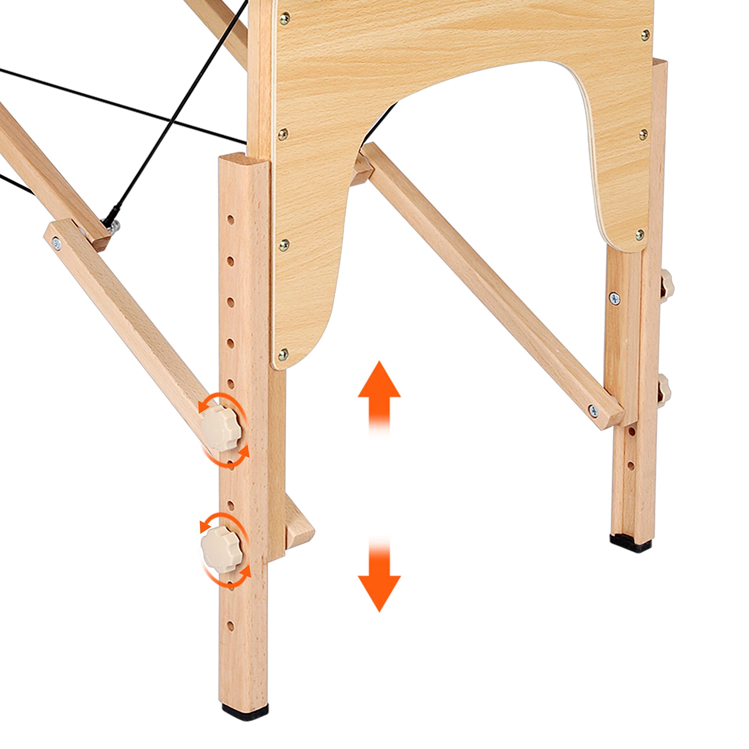 Yaheetech Massageliege Mobile Massagetisch 2 Zonen Tragebares Massagebett höhenverstellbar Holzfüßen inkl. Kopfstütze & Armlehnen 213 × 82 x 85,5 cm bis 250 kg Belastbar