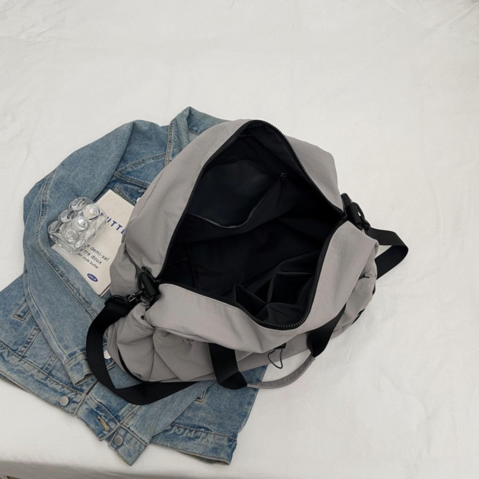 Wasserdichte Reisetasche, erweiterbar, für Fitnessausrüstung, Schwimmzubehör und Ausflüge, erweiterbare Sporttasche, khaki, Mass Beauty