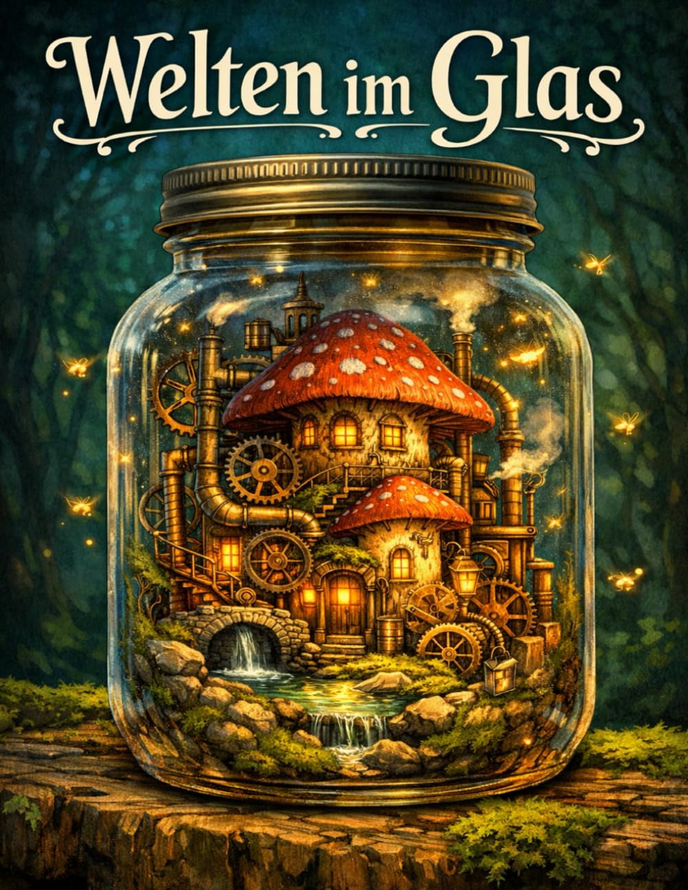Welten im Glas: Das große Miniaturwelten Malbuch für Erwachsene: 50 Einzigartige Miniaturwelten: Magische Pilzhäuser, Steampunk & Natur | Malbuch zur Entspannung & Achtsamkeit