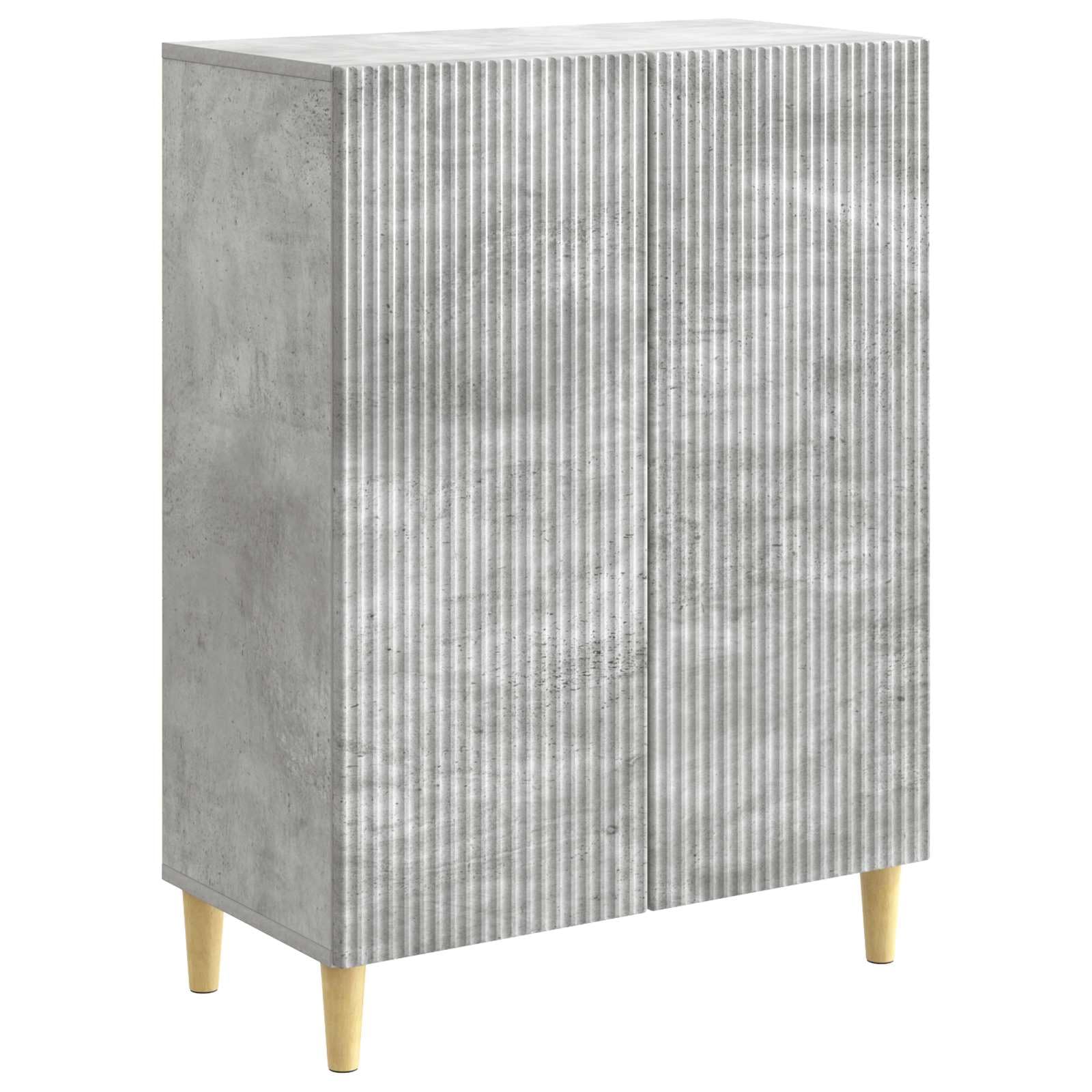 Aparador gris hormigón – Cómoda con 2 puertas – Aparador vintage de madera para salón y pasillo, 66 x 34,5 x 90 cm