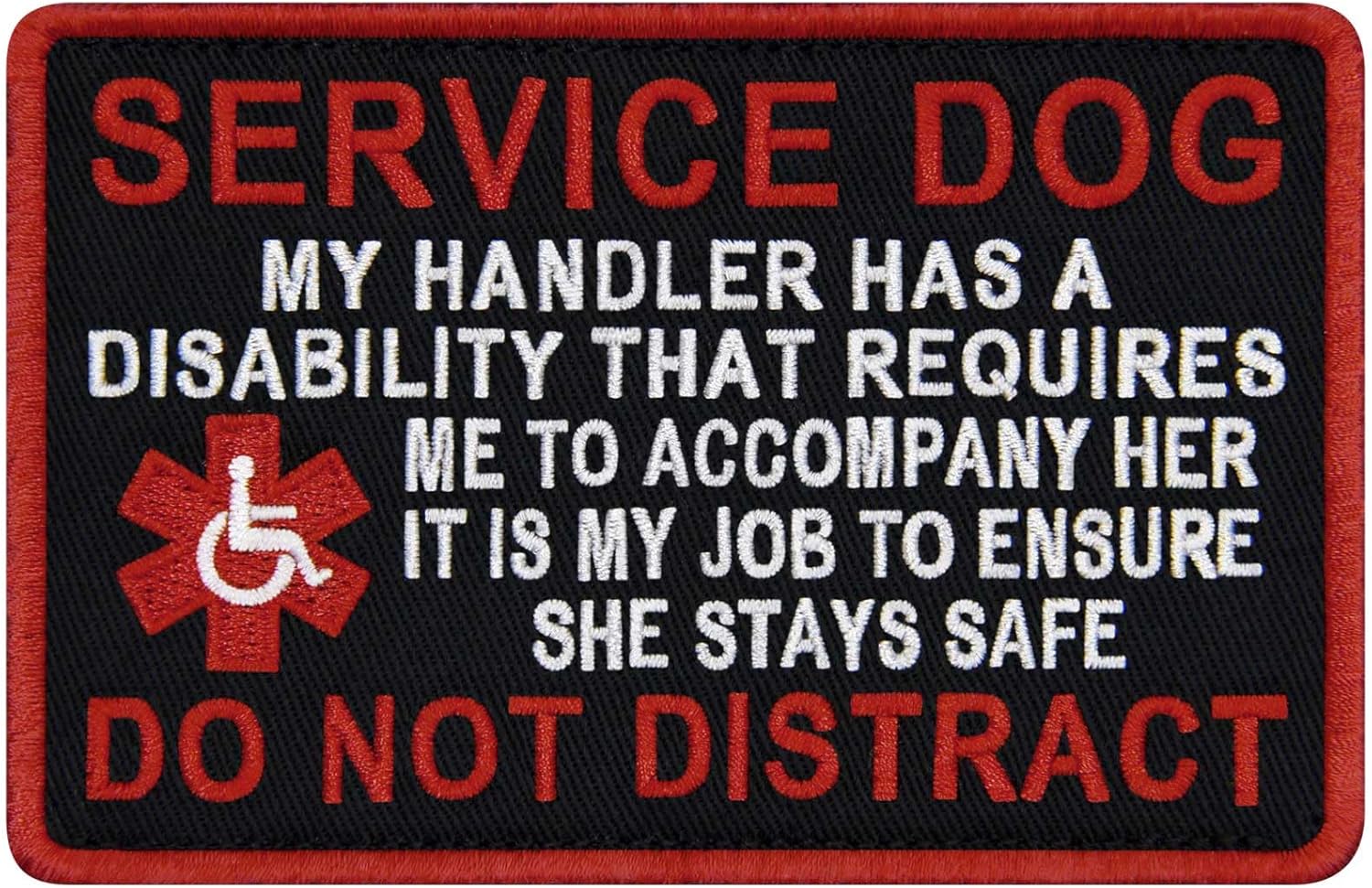 Embroidered Service Dog Vest with Disability Patch & Hook & Loop Fastener Embroidered Service Dog Vest with Disability Patch & Hook & Loop Fastener