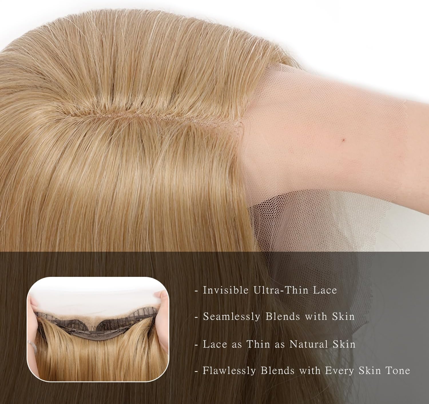 BrittyHair Blonde Wigs for Women 26 Inches Long Straight Layered Wig Middle Part Blonde Layered Wigs Natural Looking Heat Resistant Synthetic Wig for Daily Party Cosplay Use (#Mixed Blonde, 26 Inch)
