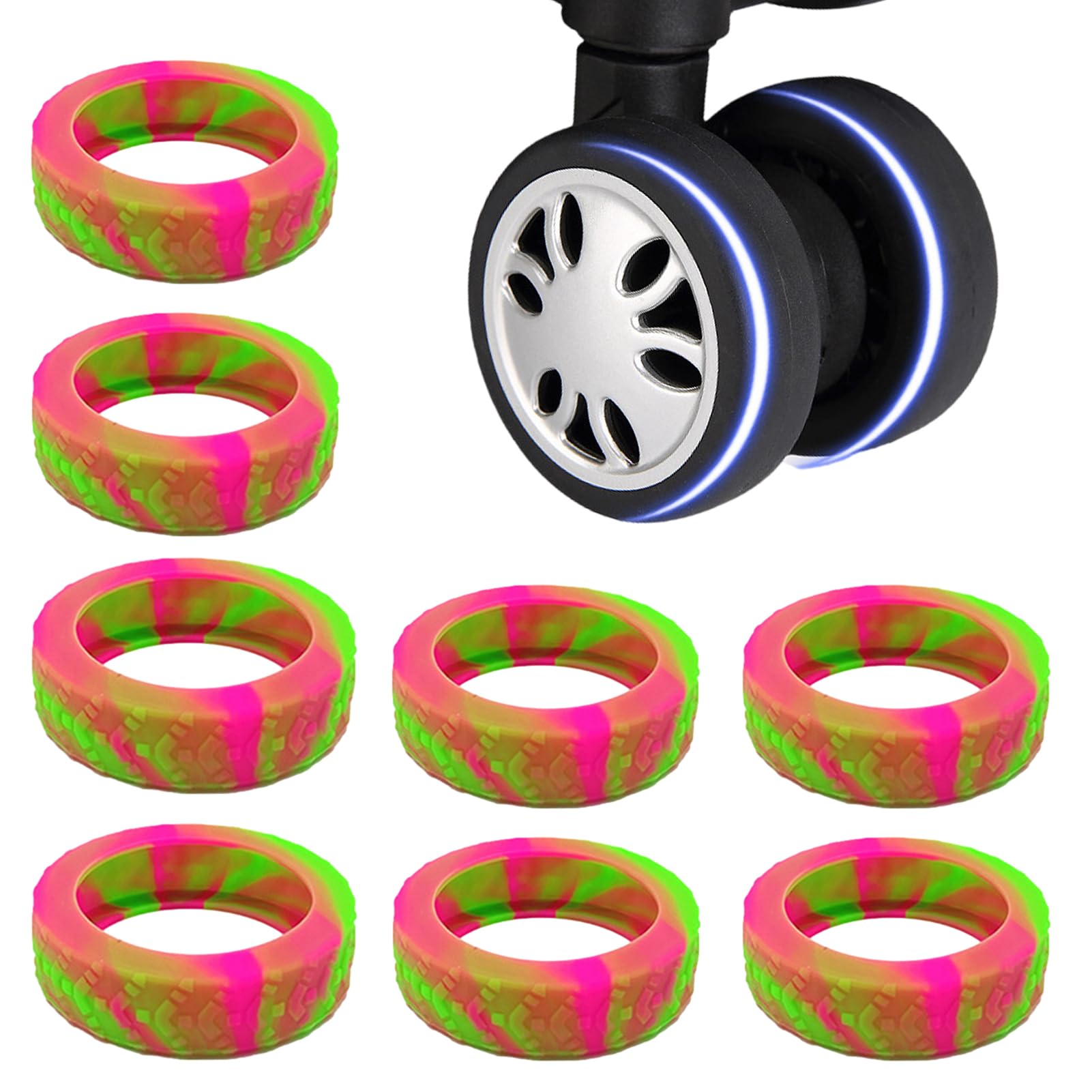 4 Copriruota Per Bagagli In Silicone | Protezione Antigraffio E Silenziosa | Per Valigie E Sedie Da Ufficio - Foto 10