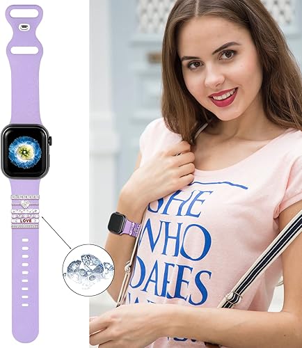 Miniatura 9 de Dijes para correa de reloj Apple SmartWatch para mujer, trabillas decorativas para anillos de 1.496in, 1.575in, 1.614in, 1.654in, 1.732in, 1.772in,