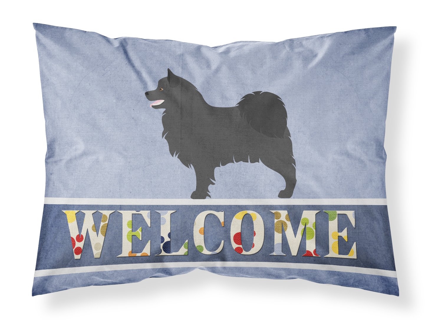 Taie d'oreiller Lapphund suédois Bienvenue multicolore taille standard pour décoration