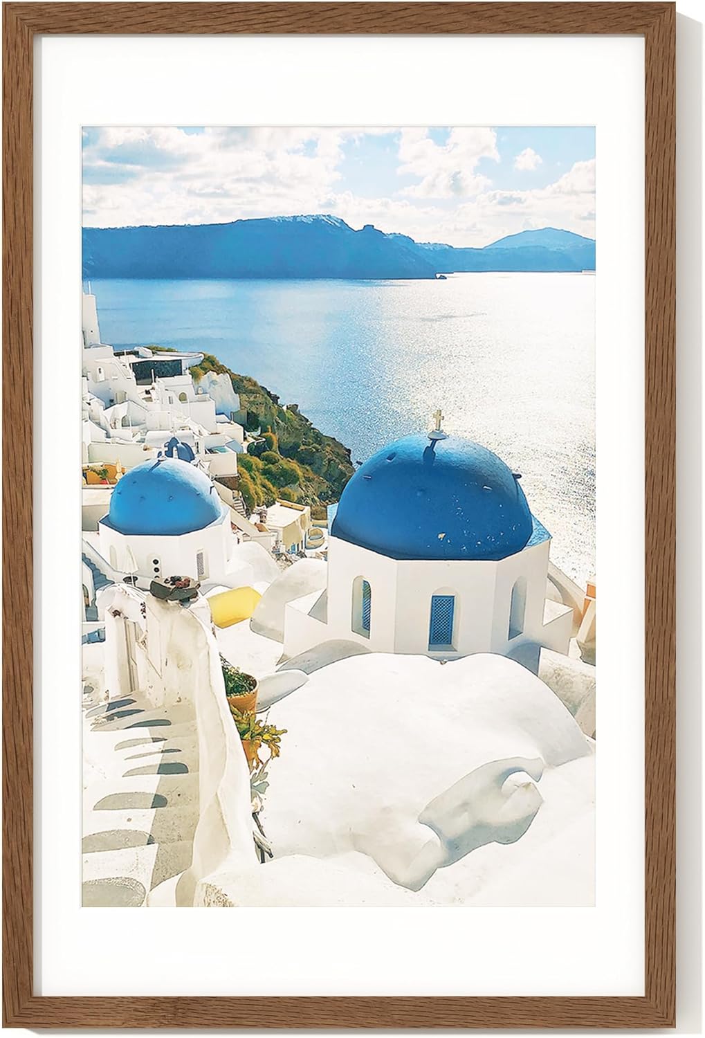 Axeman 14x22 Frame | Solid Oak Wood 14x22 Picture Frame With Mat for 12x18 | 22x14 Wood Poster Frame | Tempered Glass and Hanging Hardware Included Home Wall Decor Art Hanging Frame | Walnut Walnut 14x22-1P Real Glass