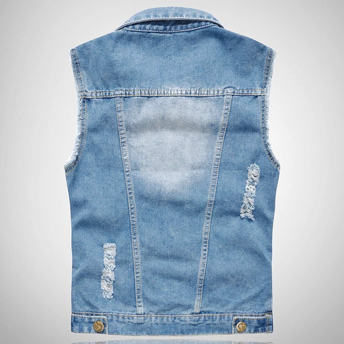 Mens Casual Denim Vest Sleeveless,Vintage Jean Vest Button Down - Image 2