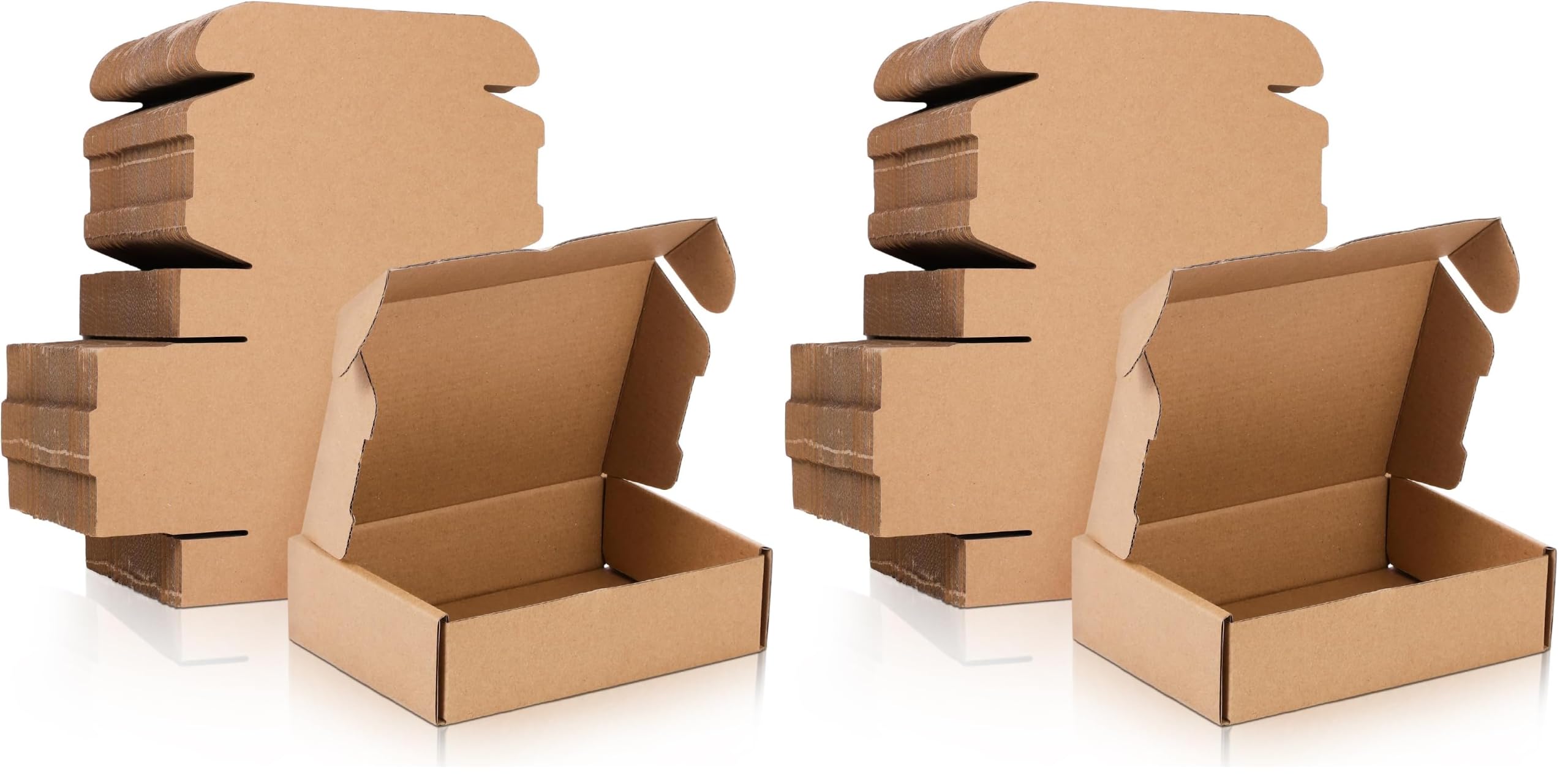 Qilery Shipping Boxes Corrugated, 5.91 x 3.94 x 1.57 Inches, Brown, 100 Pcs