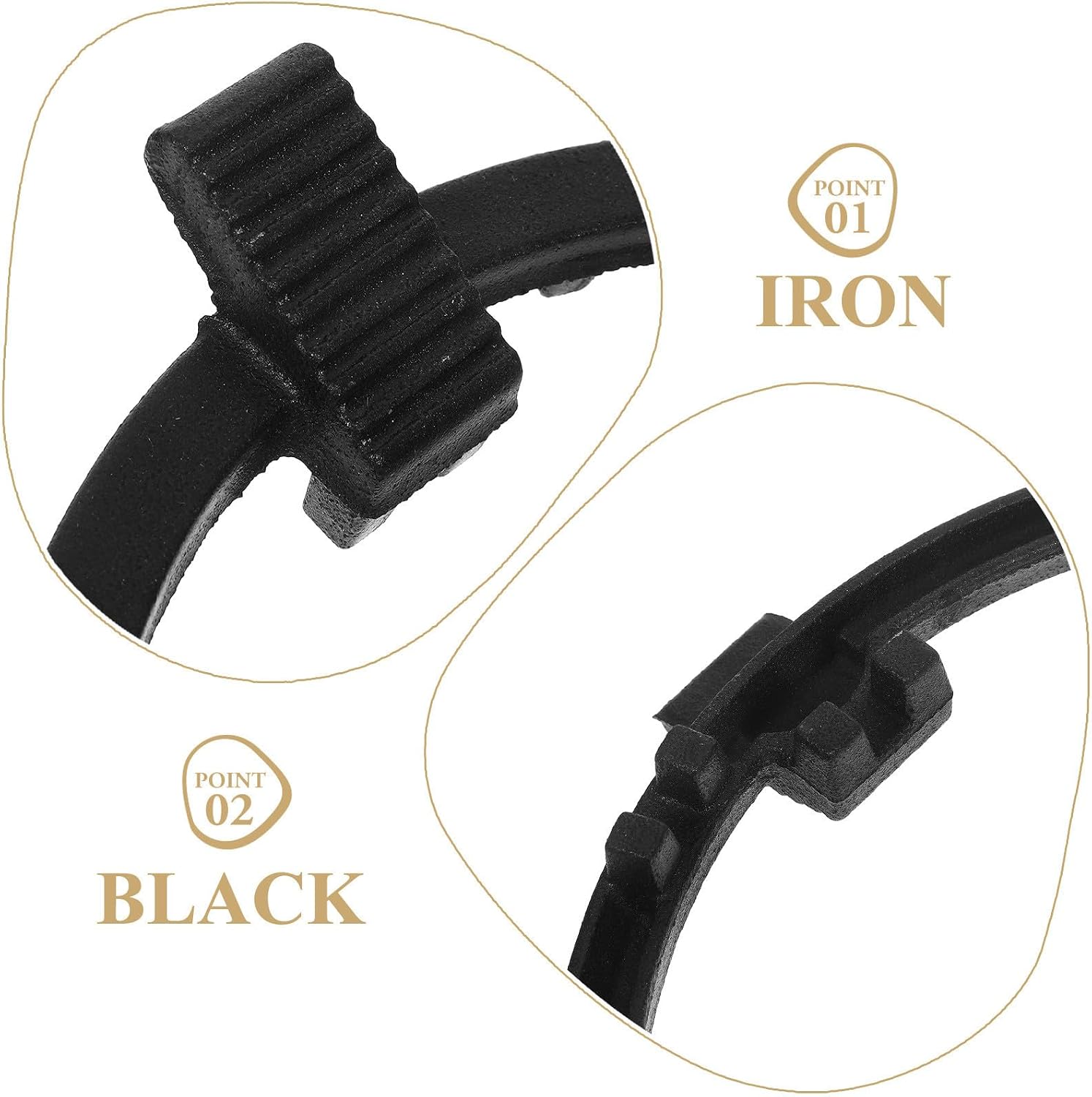 Black Iron Stove Burner Ring with Four Prongs for Gas Cooktops