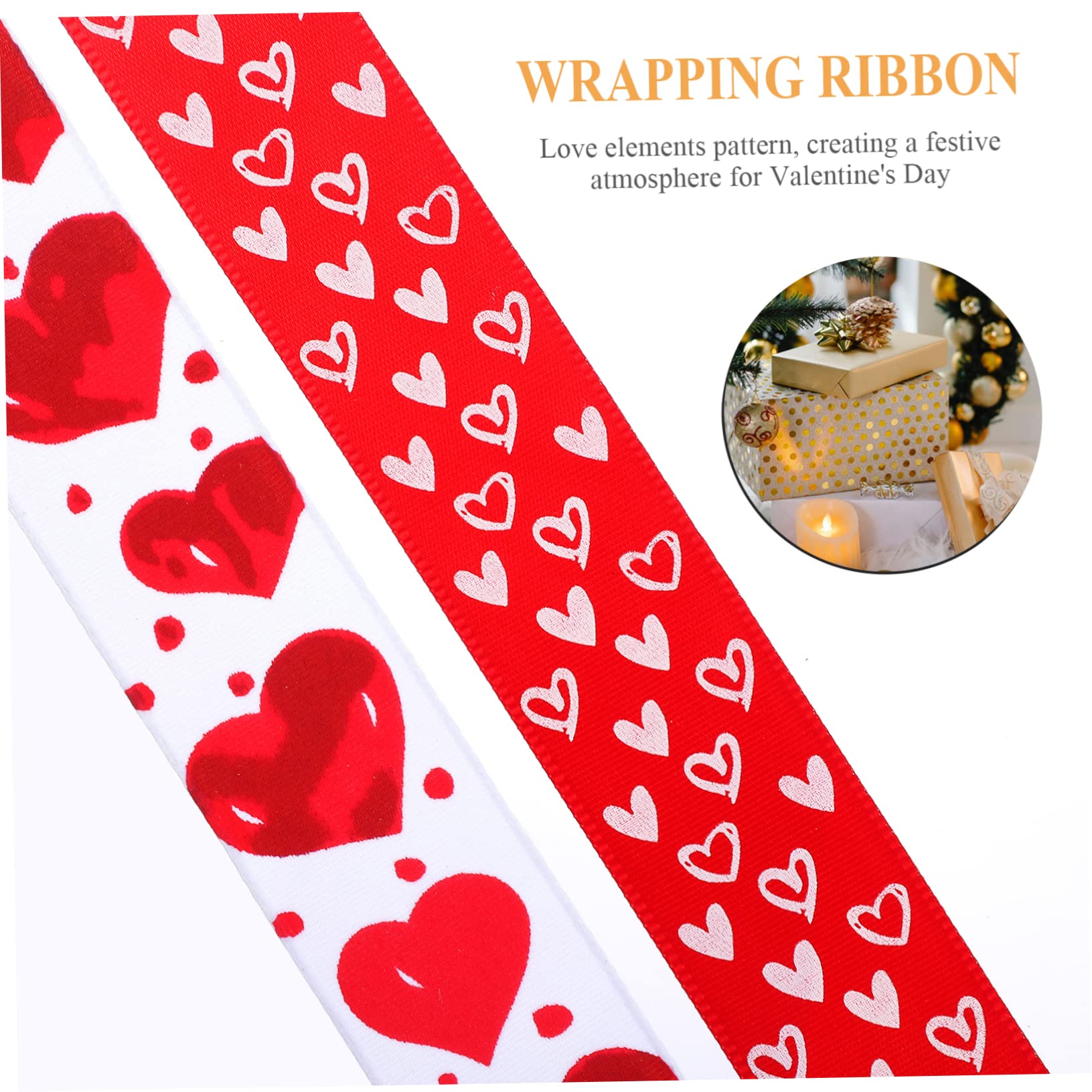 ABOOFAN 6rollen Herzbedruckte Geschenkbänder Für Valentinstag Und Dekoration Satinbänder Für Bastelarbeiten Und Geschenkverpackung