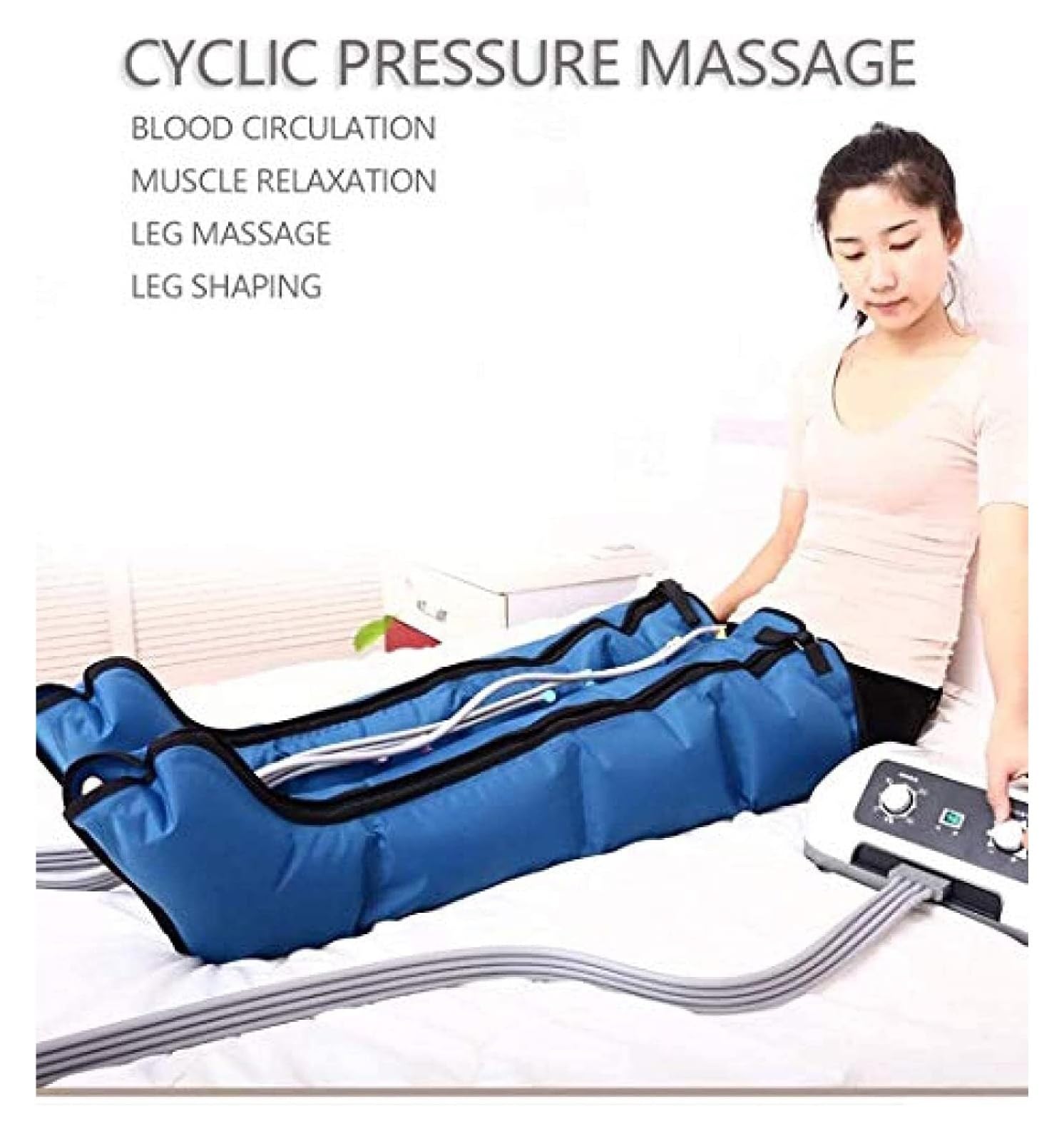 Massaggiatore Pneumatico per Gambe con Drenaggio Linfatico - Calze Massaggianti a Compressione 6 Celle per Circolazione Sanguigna, Gambe Pesanti e Recupero Muscolare - Ideale per Sportivi e Regalo