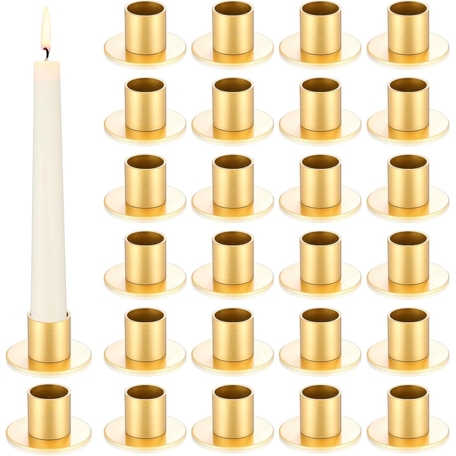 Candle Holders Wedding Candle Holders Centerpieces Short Stick Holder Decor for Pillar Candles Metal Taper Candlesticks(12pcs)