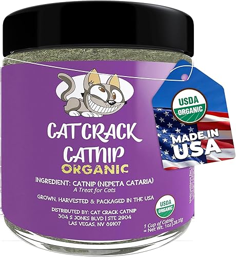 Cat Crack Hierba gatera orgánica, mezcla orgánica 100% natural que energiza y excita a los gatos, golosinas seguras de hierba gatera utilizadas para