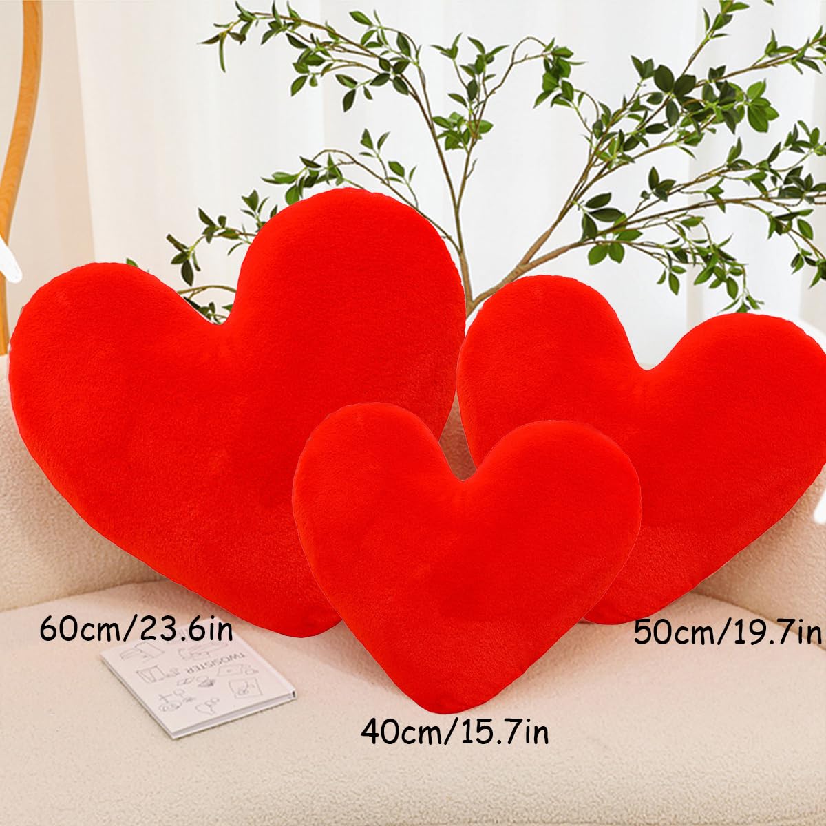 CUSROS Oreiller Doux En Forme De Cœur, Coussin Décoratif En Forme De