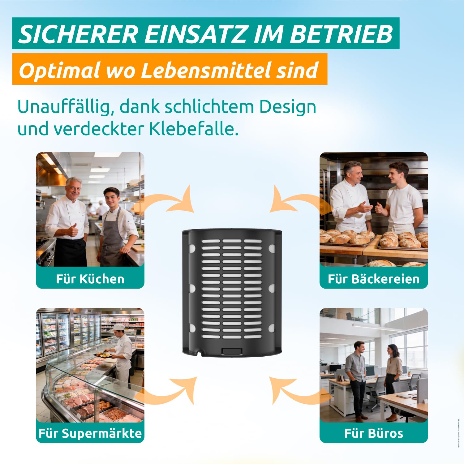 iGu FR 6006 LED UV-Fliegenfalle für Gewerbe, Produktion und Lagerhallen | Professionelles Hochleistungsgerät · elektrische Fliegenfalle mit Klebefolie · Insektenvernichter · geräuschlos · wartungsarm