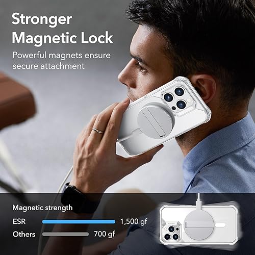 Vista 807 de ESR Funda para iPhone 15 Pro Max, compatible con MagSafe, de grado militar, negro transparente