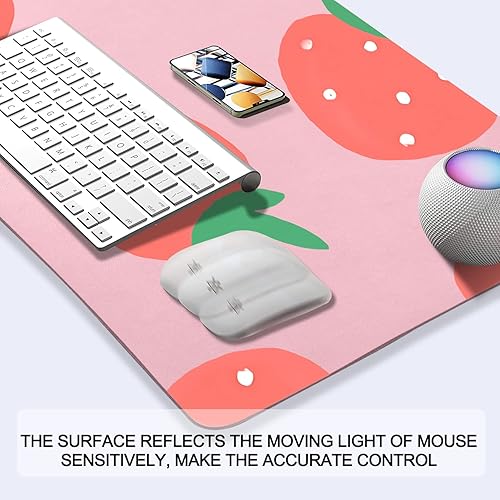 Miniatura 10 de Alfombrilla de mouse con patrón de fresa kawaii, tapete de escritorio, tapete de juego, tapete de mesa de maquillaje, tapete de uso variado para