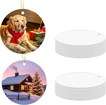 22 pcs Metal Sublimation Ornament Blanks,3.5 in Christmas Ornaments